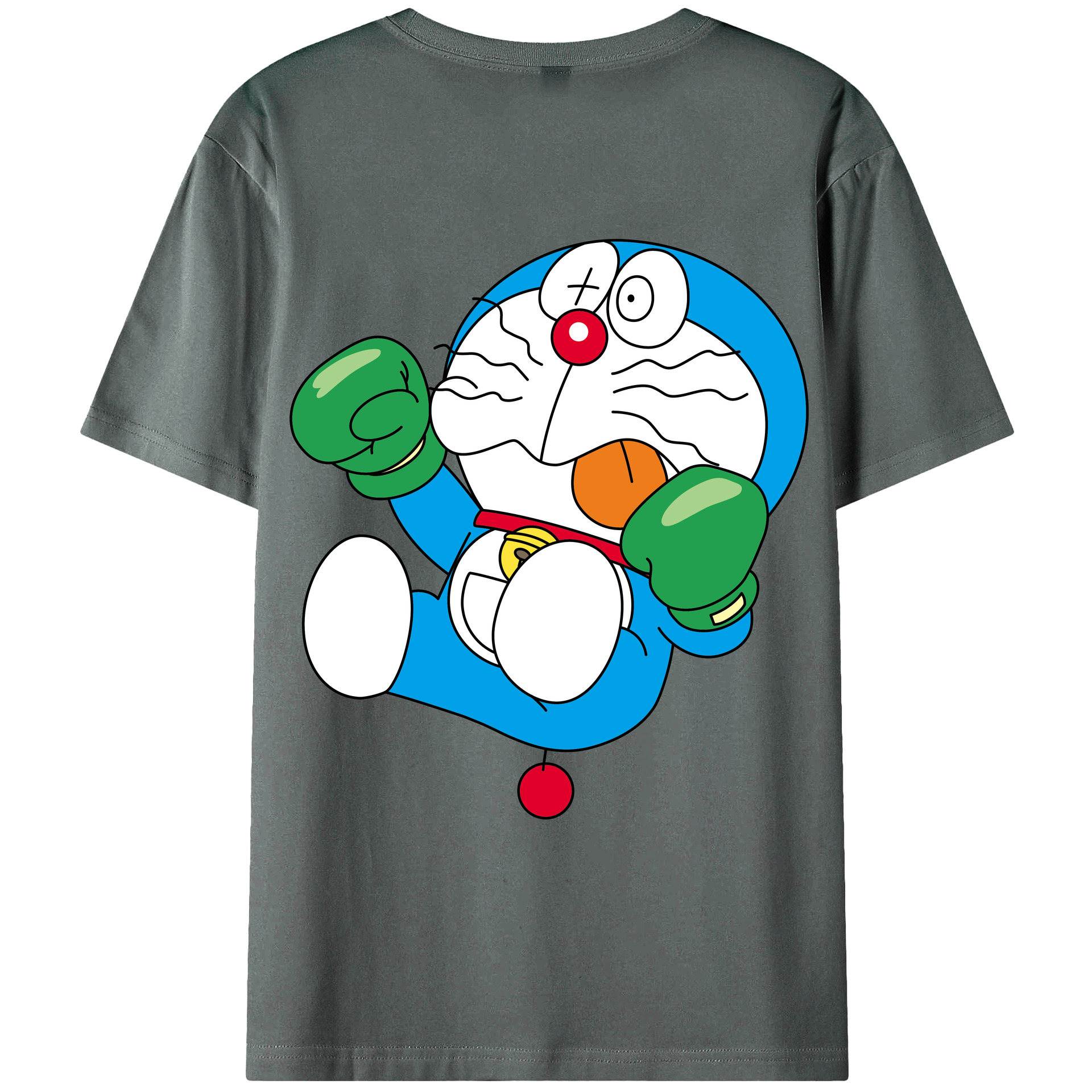 （画像用） ドラえもん Doraemon 綿100％ メンズ半袖Tシャツ（バックプリント） 通気性
